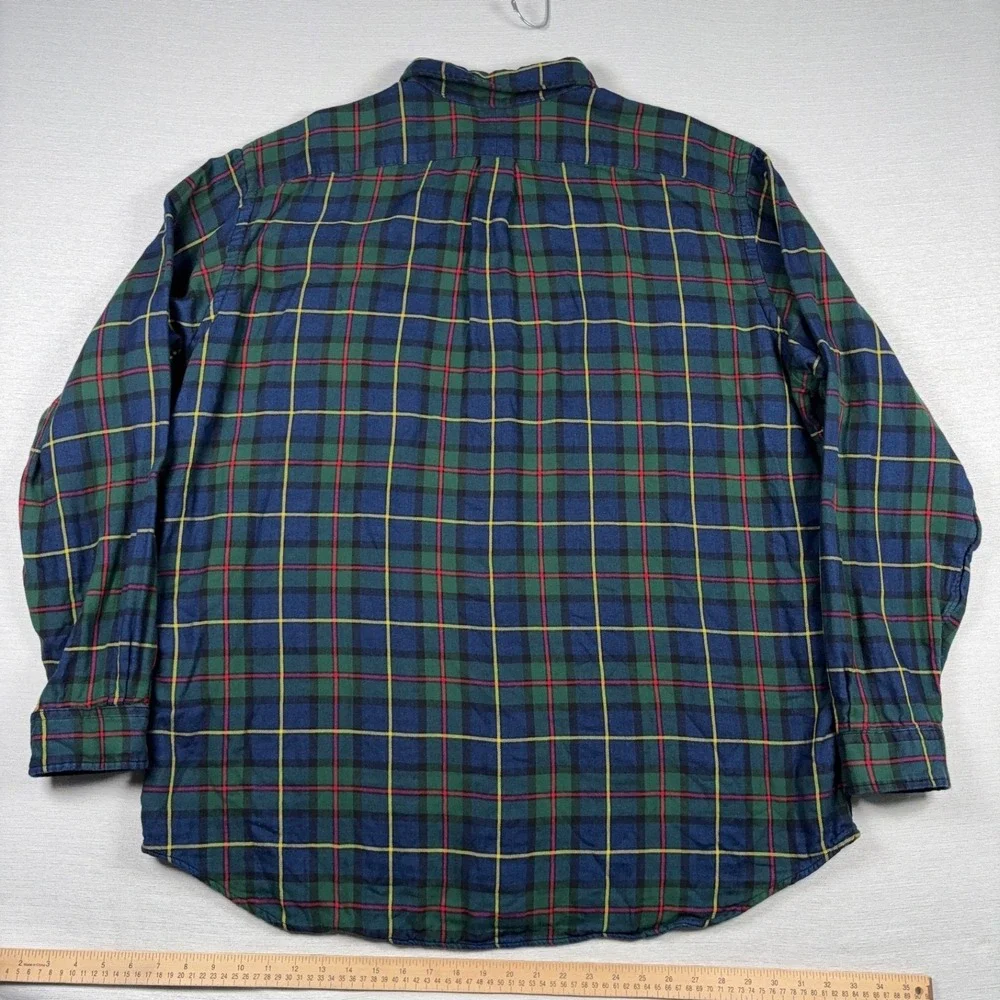Polo Ralph Lauren Long Sleeve Sport Shirt Mens 2XLT Blue Plaid Cotton Button